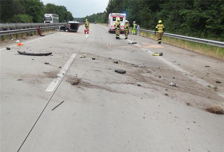 A27 gesperrt: Unfall wegen Niesattacke Die Unfallstelle auf der A27.