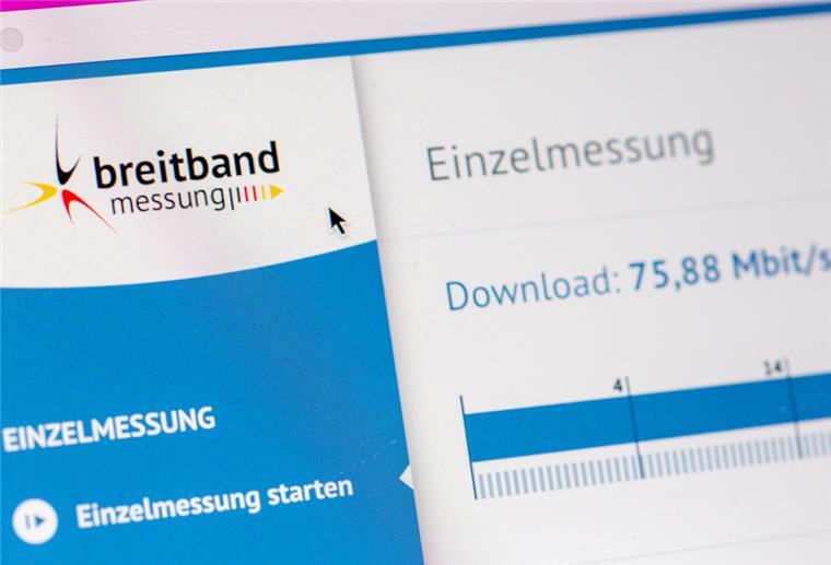 Schlechtes Internet: Tausende Messungen zeigen Defizite daheim Das Ergebnis einer Downloadmessung ist auf der Desktop-App «Breitbandmessung.de» der Bundesnetzagentur zu sehen.