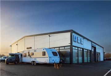 Das Firmengelände von Klinke Caravaning in Loxstedt-Stotel.