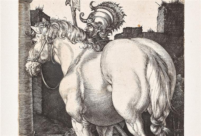 Sonderausstellung zeigt lange verlorene Dürer-Grafik "Das Große Pferd" (1505) ist endlich zurück in Bremen. Nach 78 Jahren ist der Kupferstich von Albrecht Dürer wieder in der Kunsthalle. Foto: Kunsthalle