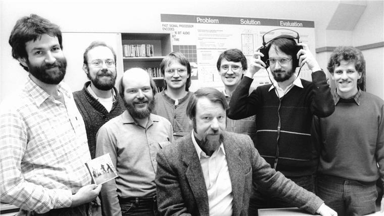 Das MP3-Team aus Erlangen (1987). 