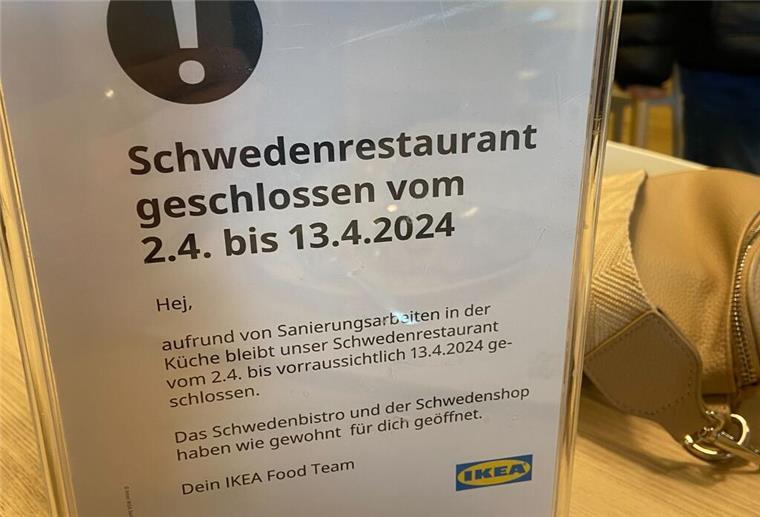 Das Schwedenbistro bei Ikea wird vorübergehend geschlossen.