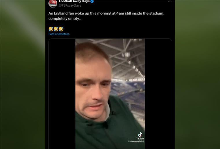 Das TikTok-Video eines Engländers, der um 4 Uhr morgens alleine im Schalke-Stadion aufwachte, ging viral.
