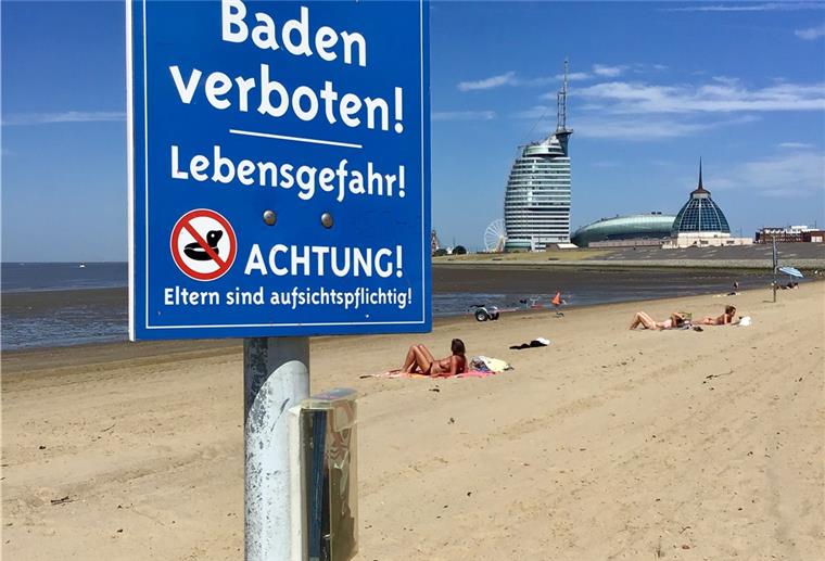 Weserstrandbad öffnet in wenigen Tagen Das Weserstrandbad in Bremerhaven öffnet am 23. Mai. Baden bleibt dort grundsätzlich verboten.