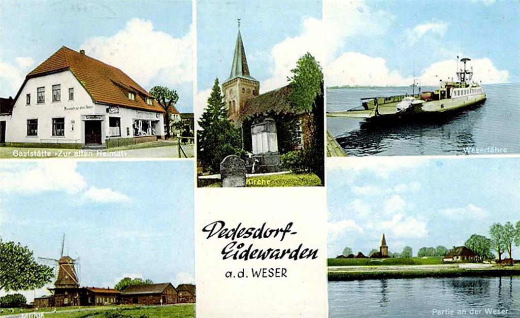 Dedsdorf in den 80er Jahren. Links oben die Gaststätte Campsens Kneipe, in der M...