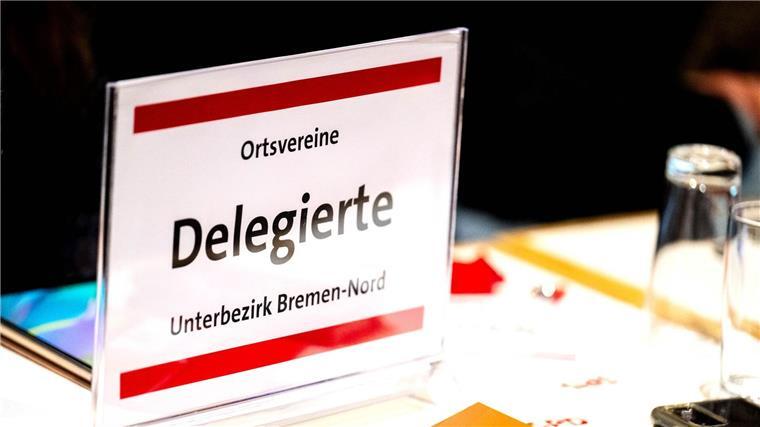Vorerst keine Fusion der Bremer SPD-Unterbezirke „Delegierte Unterbezirk Bremen-Nord“ steht auf einem Schild.