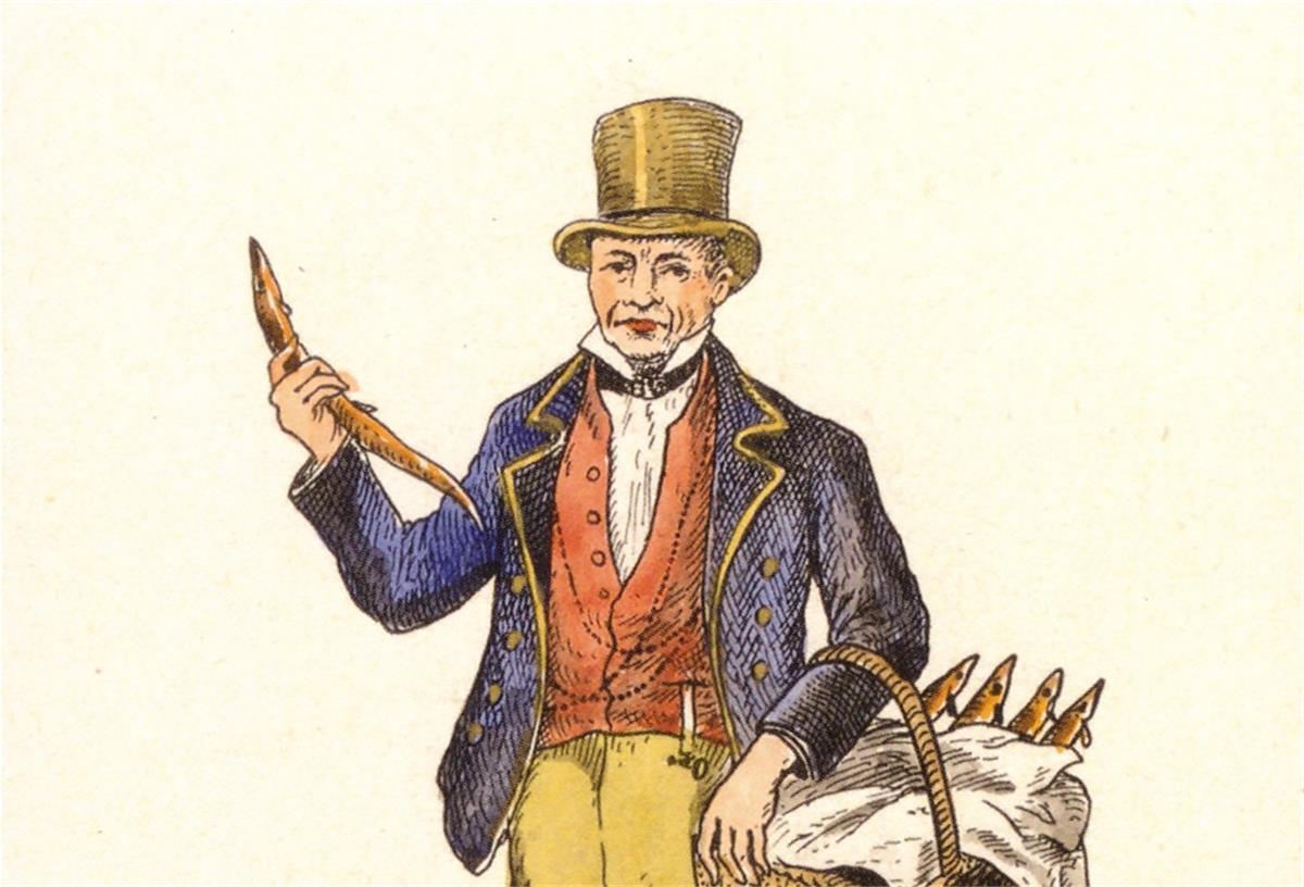 Aalweber, Hamburger Original aus Lehe (Bremerhaven), Farblithografie
