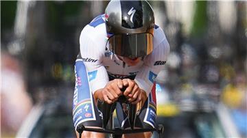 Der belgische Etappensieger Remco Evenepoel in Aktion.