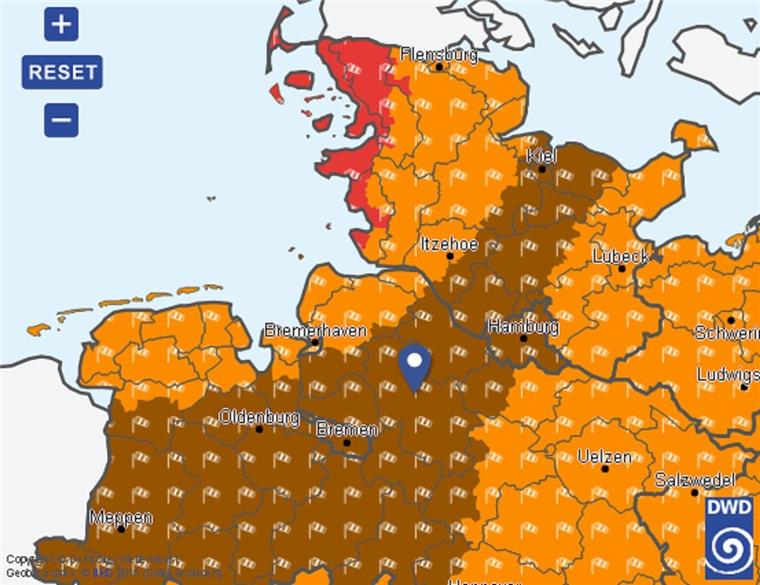 Der Deutsche Wetterdienst hat eine Warnung vor Sturmböen herausgegeben.