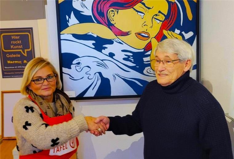 Galerist organisiert Kunstauktion für die Tafel Bremerhaven Hermann Eskorbier-Modersitzki und Gaby Treschok