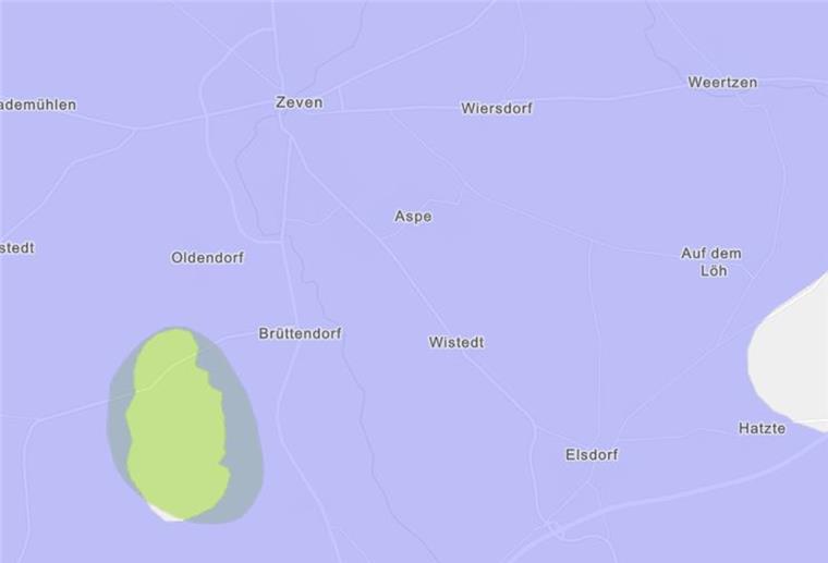 Endlagersuche: Dorf bei Zeven wieder im Spiel Der grüne Fleck zeigt die Lage des Salzstocks bei Brümmerhof, südlich von Zeven. Er gehört zu den bundesweit 90 Teilgebieten, die Geologen derzeit noch bei der Suche nach einem Atommüll-Endlager auf dem Zettel haben.