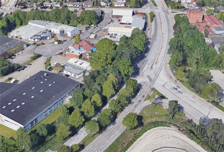 Bremerhaven: Cherbourger Straße wird voll gesperrt Luftaufnahme Googlemaps Cherbourger Straße
