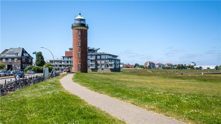 Der „Hamburger Leuchtturm“ am Hafen.