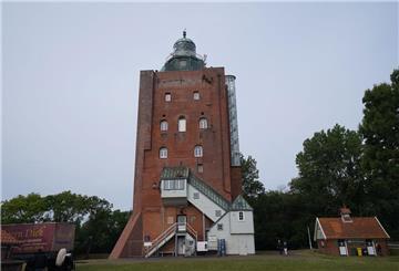 Blick auf den Leuchtturm der Nordsee-Insel Neuwerk.