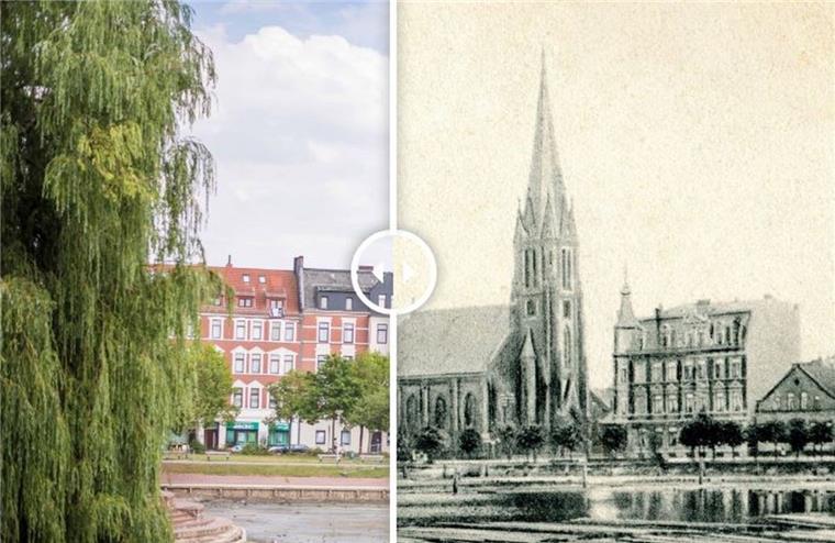 Der Holzhafen in Bremerhaven heute und im Jahre 1903. Da hat sich viel getan.