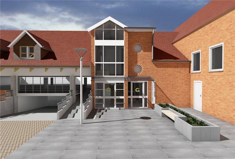 Alles neu in den Lindenhofsälen: Aufzug wird auch eingebaut Der neue Eingang zu den Lindenhofsälen wird künftig auf der Rückseite am Ohldorpsweg sein – deutlich erweitert und mit Aufzug barrierefrei gestaltet.