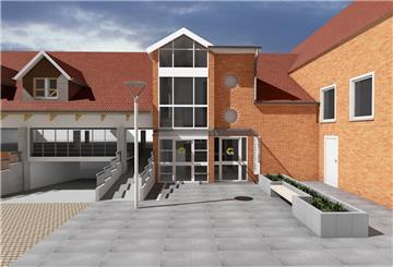 Der neue Eingang zu den Lindenhofsälen wird künftig auf der Rückseite am Ohldorpsweg sein – deutlich erweitert und mit Aufzug barrierefrei gestaltet.