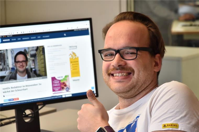 Der Schnurrbart bleibt auch im Dezember dran. nord24-Redakteur hat erfolgreich beim Movember mitgemacht.