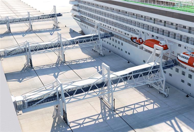 Bremerhaven: Spanier bauen Passagierbrücken für Kreuzfahrtterminal Der spanische Spezialist Adelte hat jetzt von der Hafengesellschaft Bremenports den Auftrag bekommen, drei neue Passagierbrücken für den Kreuzfahrtterminal zu bauen.