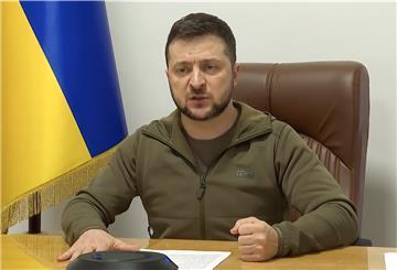 Wolodymyr Selenskyj, Präsident der Ukraine, spricht bei einer Videokonferenz.