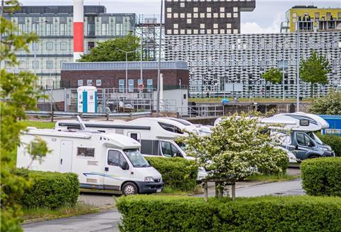 Wohnmobilstellplatz an der Doppelschleuse