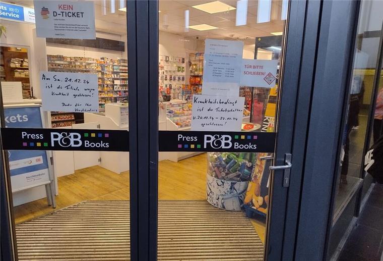 Hauptbahnhof: Kein Fahrkartenverkauf bis zum 22. Dezember bei „Press & Books“ Der Zeitschriftenladen „Press & Books“ bleibt bis zum 22. Dezember geschlossen.