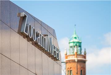Der Name "Zoo am Meer" steht auf dem Außengelände des Zoos. 