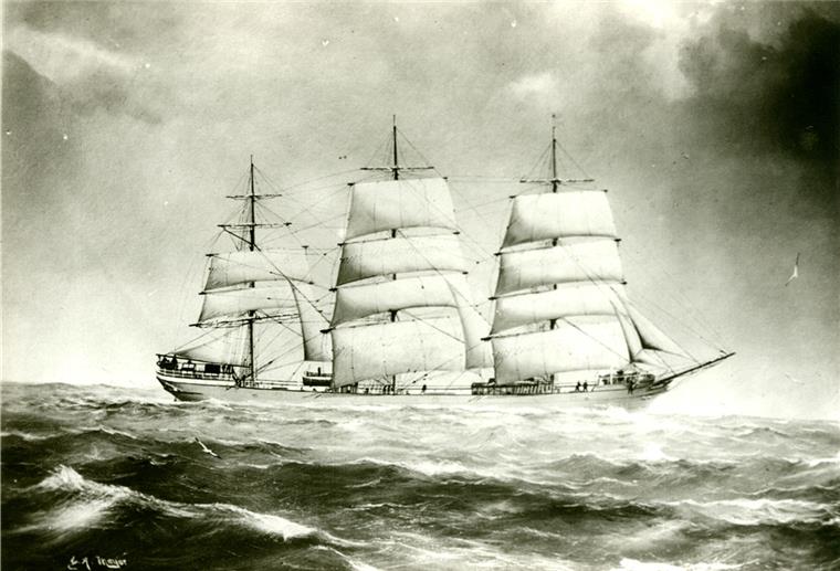 Bundesrechnungshof will „Najade“-Nachbau stoppen Die 1888 auf der Geestemünder Tecklenborg-Werft gebaute "Najade" war ein als Vollschiff getakelter Dreimaster. Foto: Historisches Museum Bremerhaven