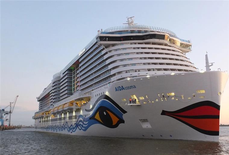 Schneller als erwartet: Die „Aidacosma“ verlässt Bremerhaven Die „Aidacosma“ (hier auf der Weser) wird Bremerhaven schon am heutigen Dienstag verlassen.