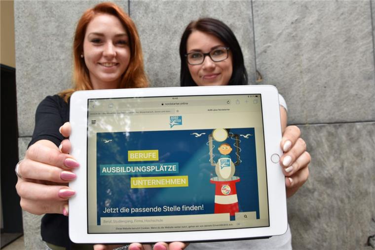 Ausbildungsplatz gesucht? Hier findest du die besten Lehrstellen in Bremerhaven und umzu Die beiden NZ-Azubis Jacqueline Eichholz (links) und Annika Wandscher freuen sich über den Auftakt von NORDSTARTER.