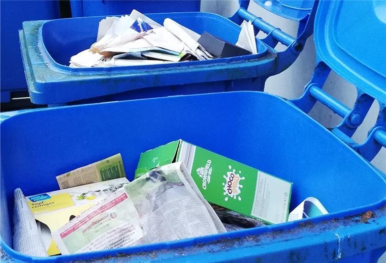 Wesermarsch: Blaue Tonne nicht für jede Papiersorte Eine Papiertonne