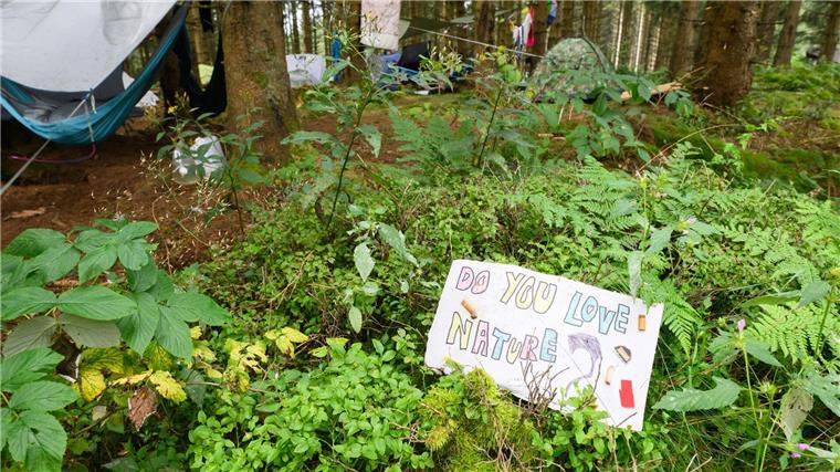 Die Camper setzen sich eigenen Angaben zufolge mit ihrem Zeltlager „Rainbow Gathering“ für den Weltfrieden ein.
