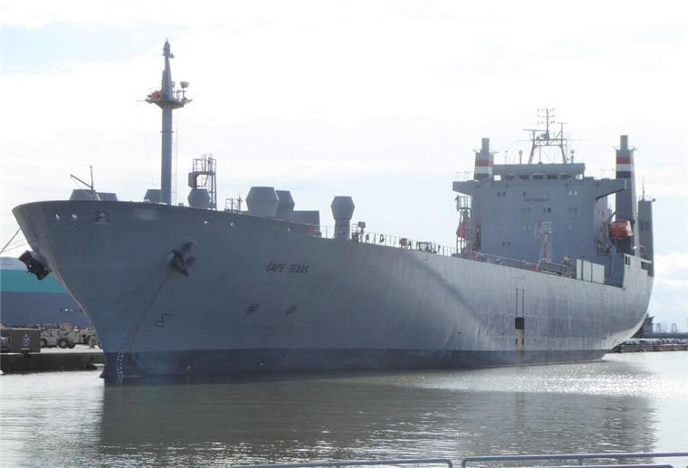 Der nächste US-Militärtransporter hat in Bremerhaven Ladung gelöscht Die „Cape Texas" hat Militärgüter nach Bremerhaven gebracht.