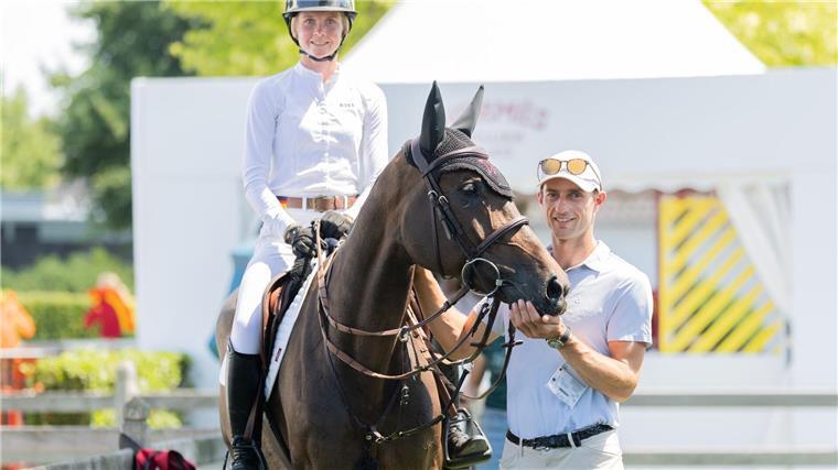 Die deutsche Reiterin Sophie Hinners und ihr Freund Richard Vogel reiten beim CHIO. 