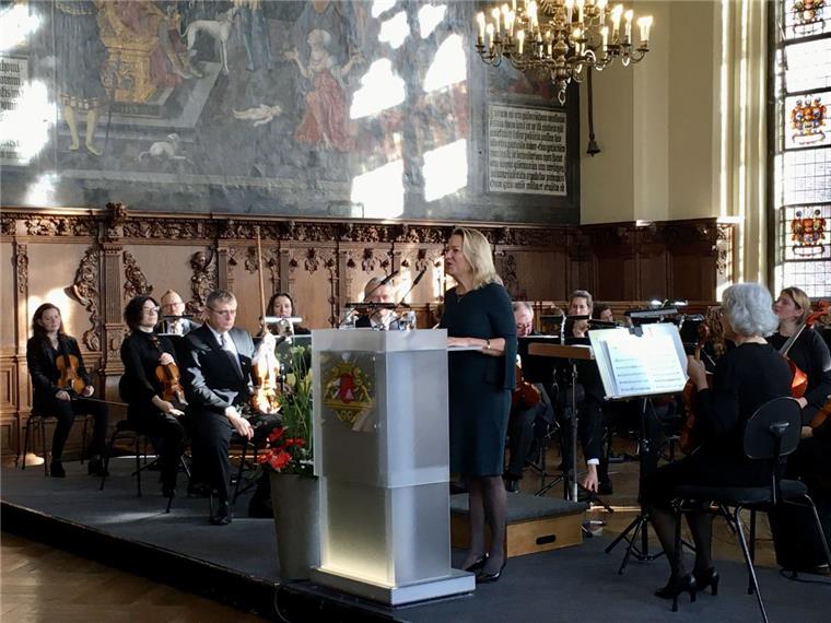 Meeresforscherin Antje Boetius beim Neujahrsempfang des Senats Die Direktorin des Alfred-Wegener-Instituts, Professorin Antje Boetius, hielt beim Neujahrsempfang des Senats die Gastrede.