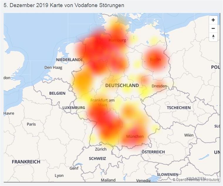 Wieder Störungen bei Vodafone Die erneuten Störungen bei Vodafone traten am Donnerstagabend deutschlandweit, so auch in Bremerhaven und Umland, auf.