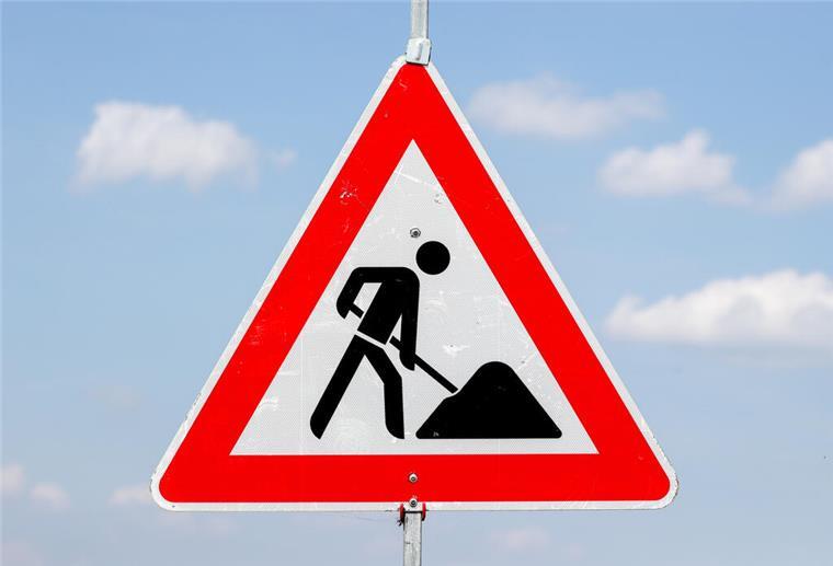Ein Baustellen-Schild
