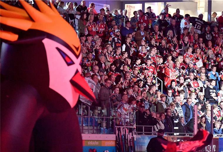 Fans der Fischtown Pinguins vor dem Spiel gegen Mannheim in der Eisarena. 