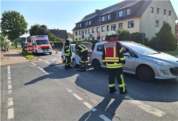 Die Feuerwehr sicherte die Unfallstelle in Spaden ab.