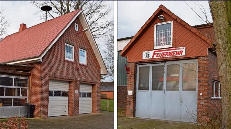 Aus vier mach zwei: Ortswehren fusionieren in Geestland Die Feuerwehrhäuser (von links) in Alfstedt und Kührstedt genügen den modernen Standards nicht mehr.
