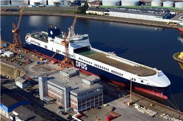 Die Frachtfähre "Primula Seaways" der Reederei DFDS wurde in der Lloyd Werft um 30 Meter verlängert.