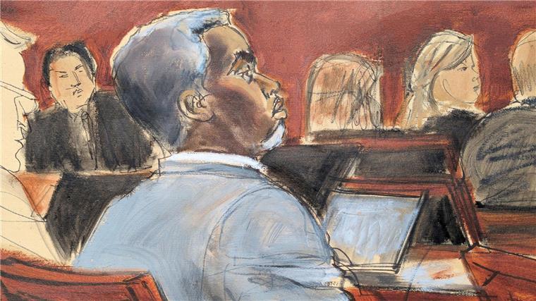 Die Gerichtszeichnung zeigt Sean „Diddy“ Combs, der den Eröffnungsplädoyers am ersten Verhandlungstag vor dem Bundesgericht in Manhattan zuhört. (Archivfoto)