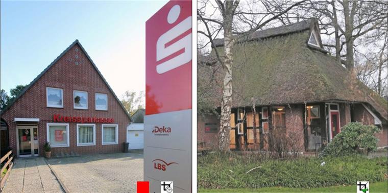 Die Häuser mit den ehemaligen Wespa-Geschäftsräumen liegen in Sandstedt (links) an der Osterstader Straße und in Wulsbüttel an der Lindenstraße. In beiden Fällen handelt es sich um zentral gelegene Häuser. Umso glücklicher sind die Anwohner, dass sie nicht dauerhaft leerstehen.  Fotos Baur/Toppke