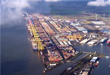 Die Hafenanlagen in Bremerhaven