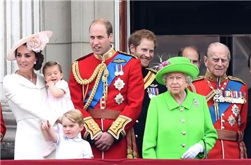 Die königliche Familie auf dem Balkon des Buckingham-Palastes (von links): Cathe...