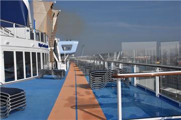 Die Laufstrecke auf Deck 15.
