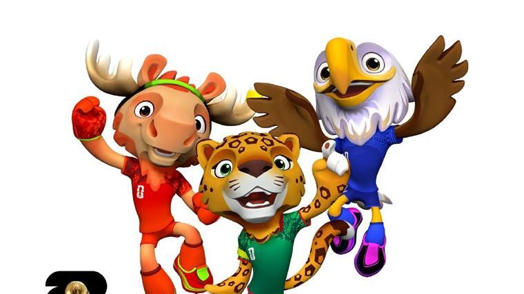 Die Maskottchen der Fußball-WM im nächsten Jahr sollen für das große Turnier werben.