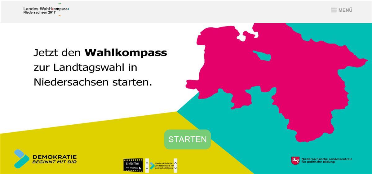 Die neue Landeszentrale für politische Bildung in Niedersachsen hat einen Wahlkompass zur Landtagswahl vorgestellt.