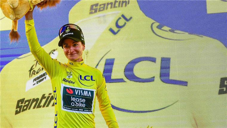 Kochs Ausreißversuch bei Tour ohne Erfolg - Wiebes siegt Die Niederländerin Marianne Vos verteidigte das Gelbe Trikot.