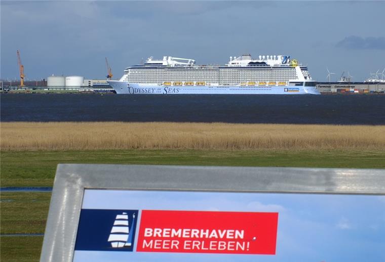 „Odyssey of the Seas“ startet Probefahrt ab Bremerhaven Die „Odyssey of the Seas“ befindet sich derzeit in Bremerhaven.